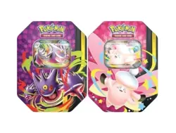 Pokemon Mega Moonlit Tin Mega Clefable and Gengar Lot of 2 Tins Sealed - Image 1