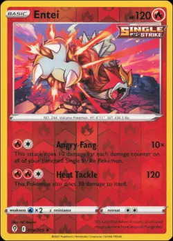 Pokemon - Entei #019/203 - SWSH07: Evolving Skies Reverse Holo - Image 1