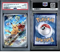 2022 POKEMON CHINESE SV PROMO SCARLET & VIOLET PRE-ORDER #001 PIKACHU PSA 10 - Image 3