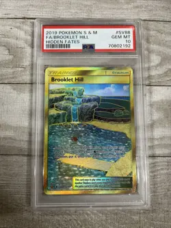 PSA 10 2019 Pokemon Sun & Moon FA/ Booklet Hill Hidden Fates #SV88 - Image 1