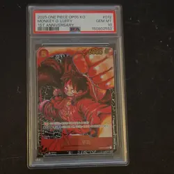 One Piece Monkey D. Luffy 1st Anniversary 2025 OP06 #012 PSA 10 Korean - Image 2
