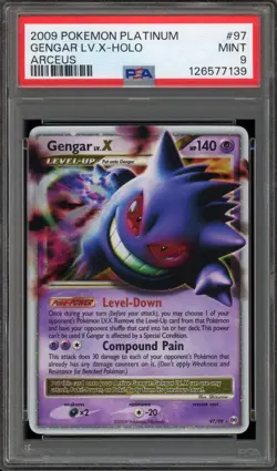 Pokemon Gengar Lv.X Platinum Arceus Holo Ultra Rare #97 PSA 9 Mint - Image 1