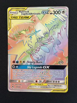 2019 Pokemon Moltres & Zapdos & Articuno GX (Secret) 69/68 Hidden Fates - Image 1