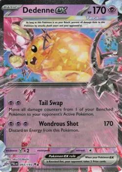Dedenne ex 093/193 Double Rare Holo SV02: Paldea Evolved NM Pokemon - Image 1