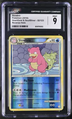 Slowbro 52/123 Reverse Holo HGSS HeartGold & SoulSilver 2010 CGC Mint 9 Low POP - Image 1