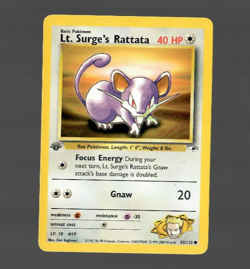 LT. SURGE’S RATTATA - 1st Edition Gym Heroes - 82/132 - Common - Pokemon NM/MT - Image 1
