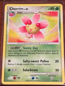 Pokemon Cherrim DP Stormfront 2008 14/100 NM Condition - Image 1