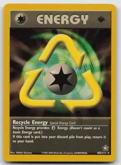 Recycle Energy 105/111 Rare Neo Genesis Pokemon Unlimited Lightly Played - Image 1