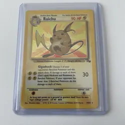 Pokemon 1999 Raichu 14/62 Holo Fossil Rare LP/NM - Image 1