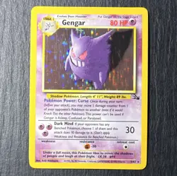 Pokemon TCG Gengar Fossil Holo Rare Unlimited 5/62 80 HP 1999 English WOTC - Image 1