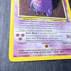 Pokemon TCG Gengar Fossil Holo Rare Unlimited 5/62 80 HP 1999 English WOTC - Image 2