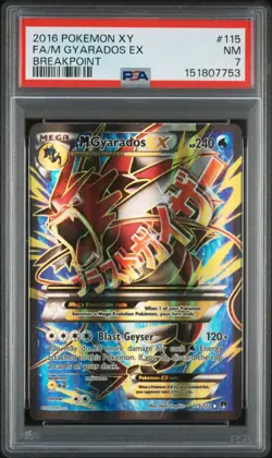 M Gyarados ex 115/122 Breakpoint XY Era Full Art 2016 CLEAN PSA 7 Pokemon TCG - Image 1