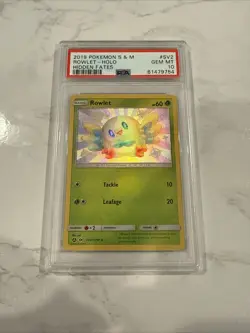Pokemon Hidden Fates Rowlet SV2 Baby Shiny Holo Rare PSA 10 GEM MINT - Image 1