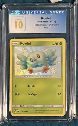 2019 Pokemon Sun & Moon Hidden Fates SV2 Rowlet pristine 10 - Image 1