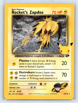 Rocket's Zapdos 15/132 Celebrations 25th Anniversary Holo Pokemon Card - Image 1