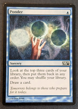 MTG Card - 1x Ponder - Magic Core Set 2010 - NM/LP - Magic The Gathering - #68 - Image 1