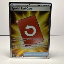 Special Red Card 113/086 Chaos Rising Trainer Full Art Holo Rare Pokemon Card NM - Image 1