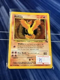 Pokemon Moltres 12/62 Holo Rare Fossil 1999 WotC - Image 1