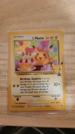 Pokemon Pikachu TCG Celebrations Birthday Promo Holo Card #24 - Image 1