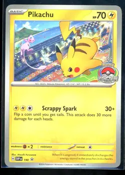 Pikachu SVP 190 World Championships 2024 Promo Card Pokemon TCG - Image 1