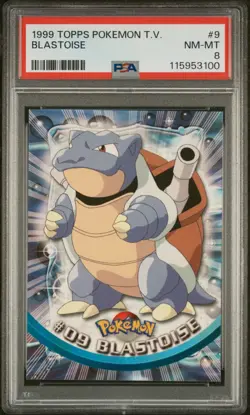 Blastoise 1999 Topps Red Label Pokemon T.V. Trading Card Fresh Slab #8 - PSA 8 - Image 1