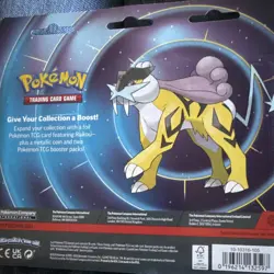 Pokemon Phantasma Flames Raikou Foil Card, Metallic Coin & 2 Booster Packs - Image 2