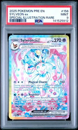 2025 POKEMON PRE EN-PRISMATIC EVOLUTIONS #156 SYLVEON EX PSA 9 - Image 1