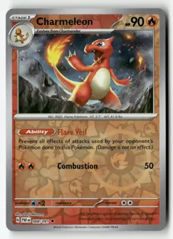 Charmeleon 008/091 Uncommon Paldean Fates Pokemon Reverse Holo Near Mint - Image 1