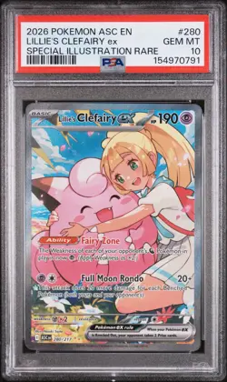 Lillie'S Clefairy Ex 280 Pokemon Asc En-Ascended Heroes PSA 10 - Image 1