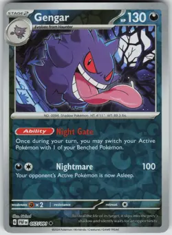Gengar 057/091 Paldean Fates Reverse Holo Near Mint NELNAL - Image 1