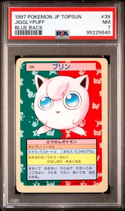 READ PSA 7 Near Mint Graded 1997 Pokemon Japanese Topsun 39 Jigglypuff Blue Back - Image 1