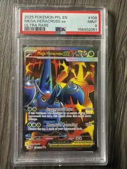 POKEMON TCG PSA 9 MEGA HERACROSS EX # 108 Phantasmal Flames - Image 1