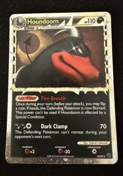 Pokemon TCG Houndoom Prime 82/90 Undaunted Holo English 2010 HP 110 - Image 1
