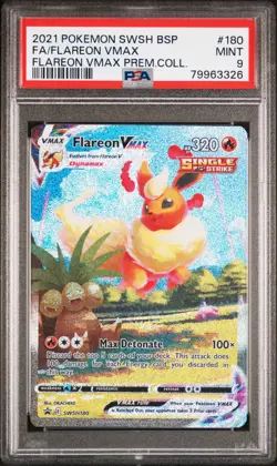 2021 POKEMON FLAREON VMAX #SWSH180 PREMIUM COLLECTION PROMO MINT PSA 9 - Image 1