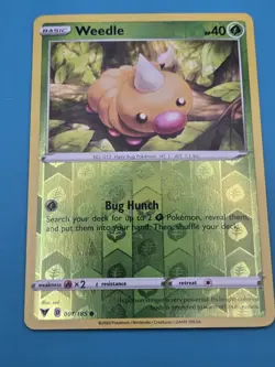 Weedle 001/185 Common Vivid Voltage Pokemon Reverse Holo NM - Image 1