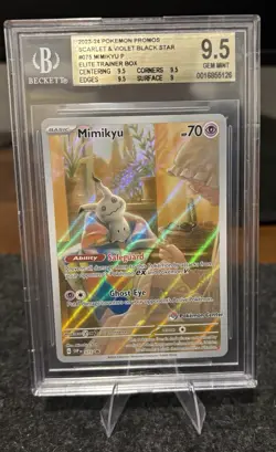 Mimikyu Pokemon Center Stamped Promo - Paldean Fates ETB BGS 9.5 - Image 1
