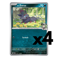 4x N's Zorua - 097/159 - SV09: Journey Together (JTG) Pokemon Playset x4 - Image 1