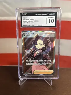 CGC 10 GEM MINT Pokemon Marnie Sword & Shield Ultra Rare Holo 200/202 - Image 1