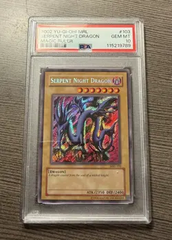 Yu-Gi-Oh! Magic Ruler Serpent Night Dragon PSA 10 Secret Rare MRL-123 OG Print! - Image 1
