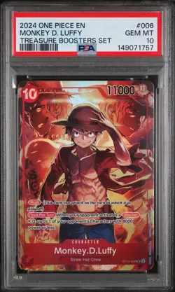 2024 ONE PIECE PROMOS TREASURE BOOSTERS SET #006 MONKEY D. LUFFY - PSA 10 - Image 1