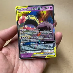 Pokemon Muk & Alolan Muk GX SM Unbroken Bonds Holo Card 61/214 Ultra Rare - Image 2