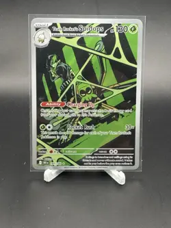 Pokemon TCG Destined Rivals Team Rockets Spidops Illustration Rare Card 187/182 - Image 1