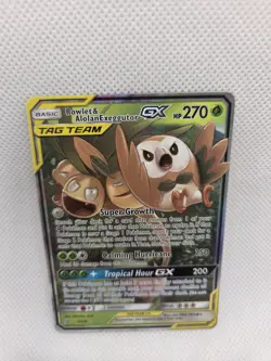 Rowlet & Alolan Exeggutor GX Holo Card 1/236 Tag Team Sm-Unified Minds - Image 1