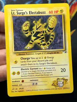 Lt. Surge's Electabuzz 27/132 - Gym Heroes - Rare Pokemon Card HP + - Image 4