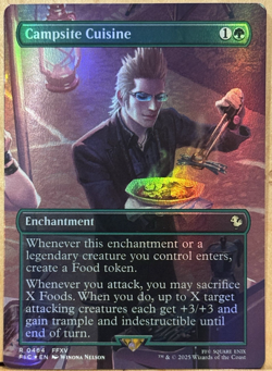 LIMITED EDITION Final Fantasy FFXV MtG Campsite Cuisine NM BORDERLESS FOIL! - Image 1