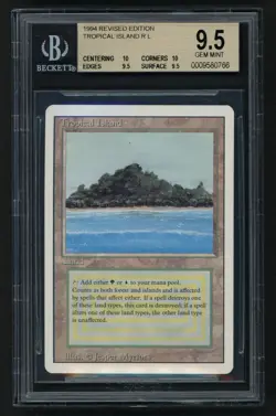 ***BGS 9.5 Quad++ Tropical Island*** MTG Revised Magic Kid Icarus - Image 1