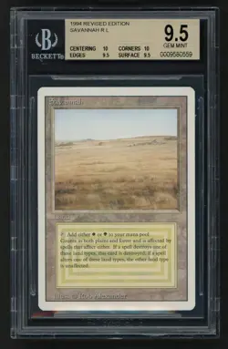 ***BGS 9.5 Quad++ Savannah*** MTG Revised Magic Kid Icarus - Image 1