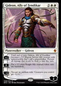 1x Gideon, Ally of Zendikar - Foil NM-Mint, English Battle for Zendikar MTG Magi - Image 1