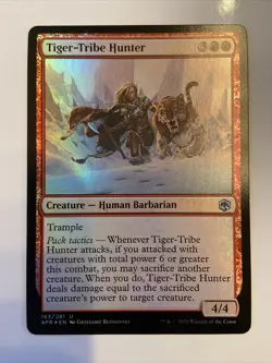 MTG Tiger-Tribe Hunter Adventures in the Forgotten Realms 163/281 Foil Uncommon - Image 1