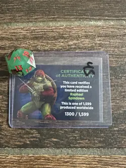Ninja Turtles Raphael Spindown Dice Legendary Limited Addition- 1300/1599 - Image 1